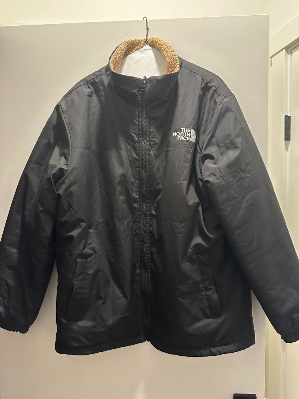 The North Face Reversible Jacket Men's L Black Sherpa Fleece